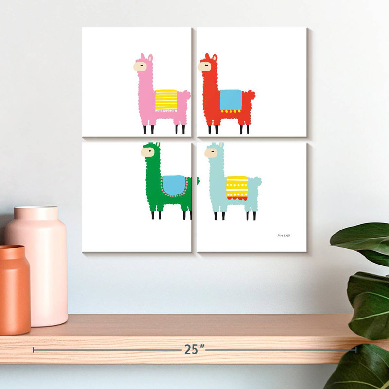 Brampt, les lamas colorés, H 18 po x l 18 po