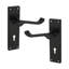 Victorian Scroll Lock Lever Handle 150mm Matt Black