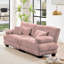 Canapé 2 places pour le salon, canapé 2 places en chenille avec 2 coussins lombaires et 2 coussins décoratifs, chenille rose-850964751