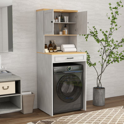 27.55" W Over Washer And Dryer Storage Cabinet ，laundry Room Storage And Organizer