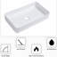 Lavabo vasque rectangulaire en céramique de qualité 24 x 14 - blanc, lisse, pour diverses zones Rectangle blanc de 24 po x 14 po, teint, installation facile dans tout espace