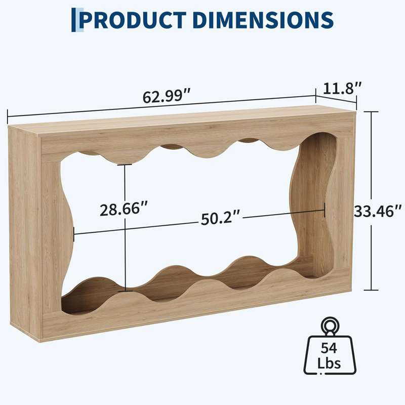 160cm Solid Wood Console Table, Beige