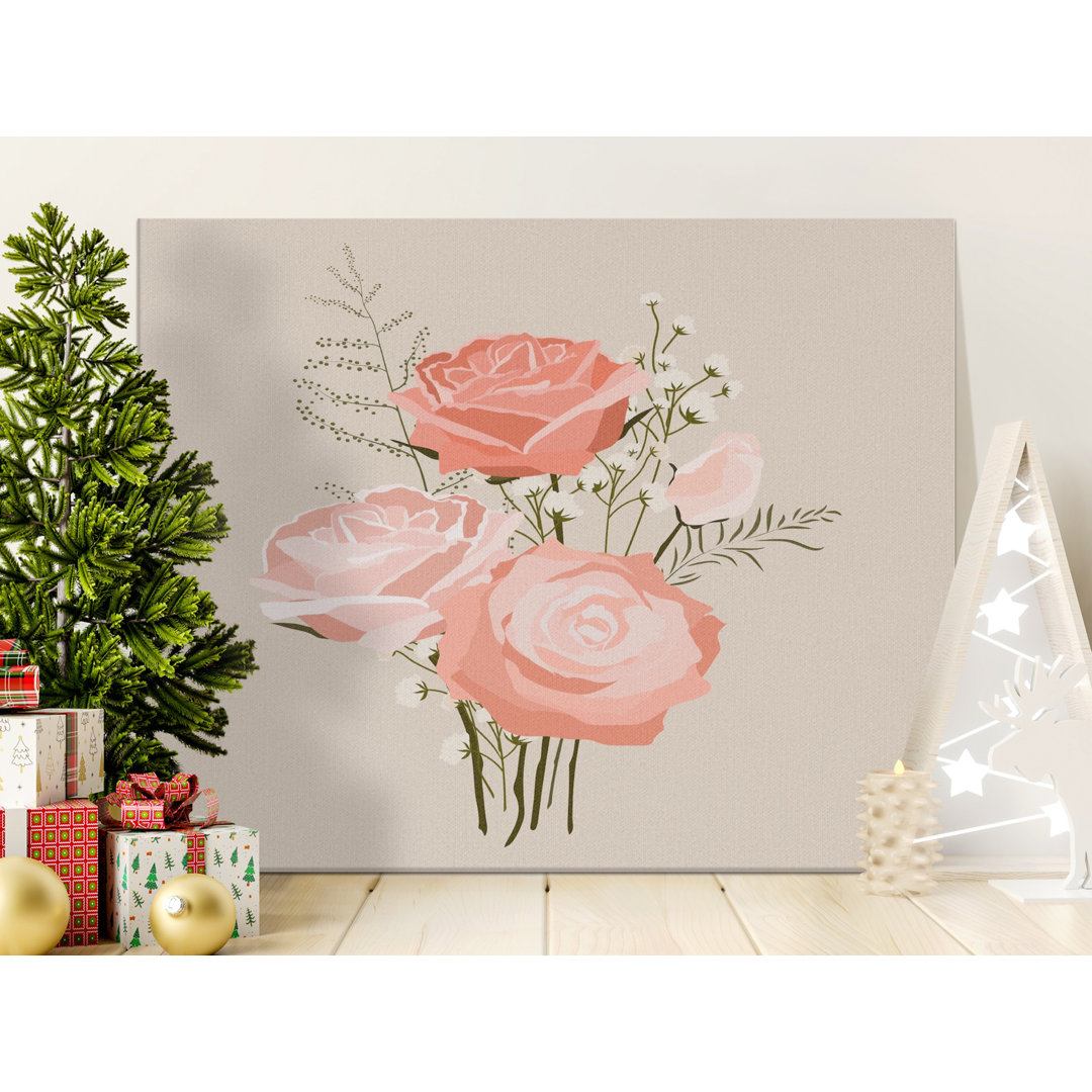 Floral Canvas Wall Art, Rose Bouquet Print, Gallery Wrapped, Modern Decor, Ready to Hang, Archival Quality, Botanical Art, Flower Canvas Art