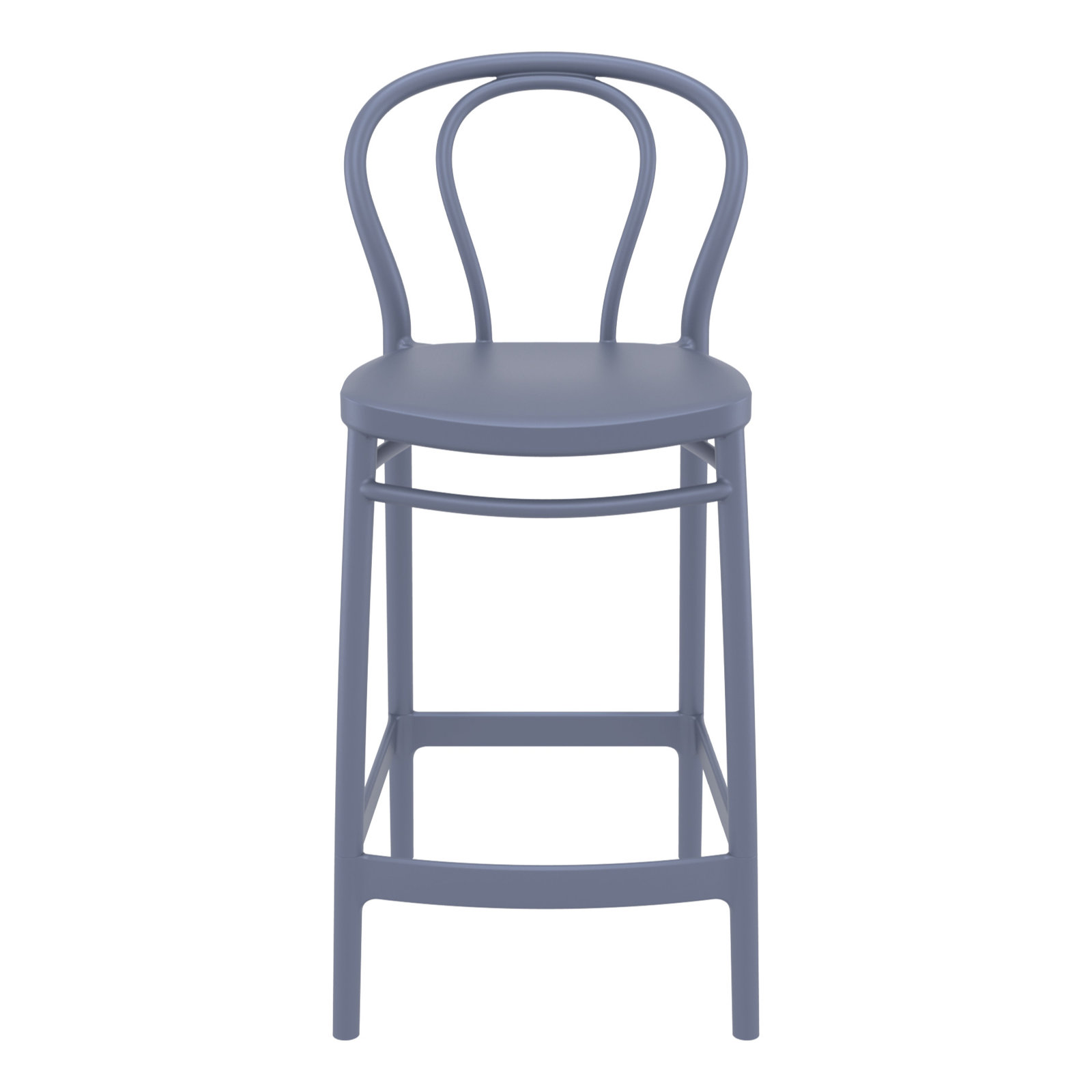 Farrah 41.7'' Solid Back Outdoor Bar Stool, Dark Gray, Counter Stool (25.6" Seat Height)