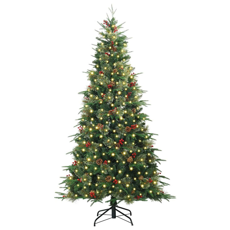 Artificial Hinged Christmas Tree PE and PVC, 6.89' H, Green