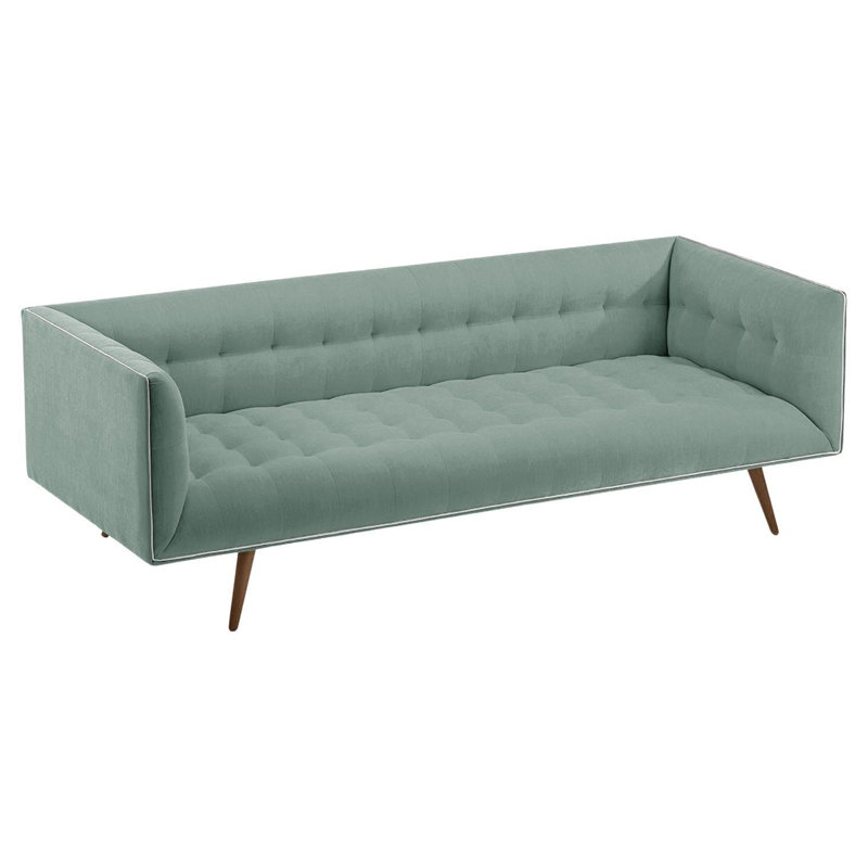 Dust Sofa, Vigo Plantain, 28" H x 78" W x 35" D, Black/Polished Brass