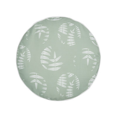 Bellvue Alassio Indoor / Outdoor Floral Green Circular Scatter Cushion With Filling