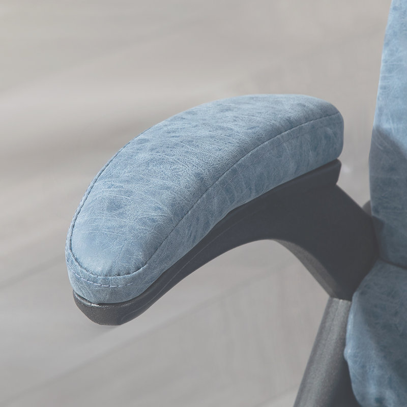 High Back Vibration Massage Office Chair with 6 Vibration Points, Heated Reclining PU Leather Computer Chair with Armrest and Remote, Blue