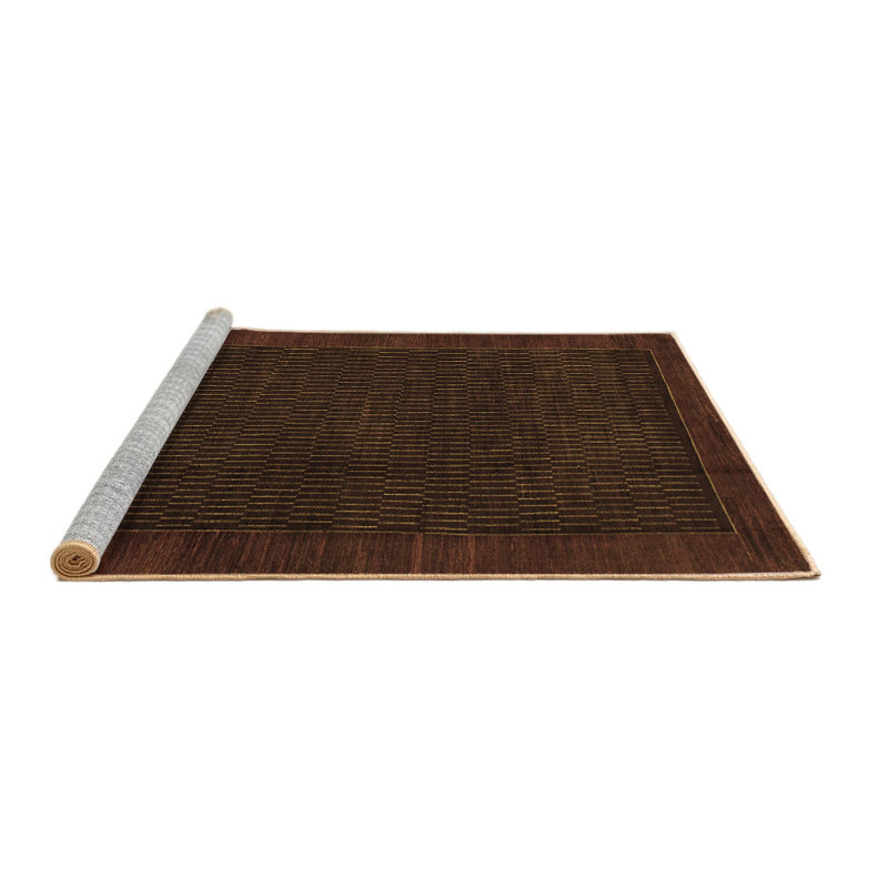 Abstract 1442 Brown Machine Washable Area Rugs, Rectangle 2' x 3'