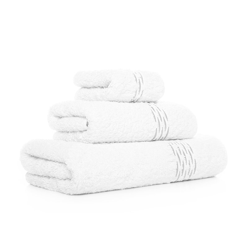 Alhambra 100% Cotton Towel, Bath Towel, White/Silver