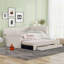 Lit de jour double rembourré avec lit gigogne et trois tiroirs, beige-958253506