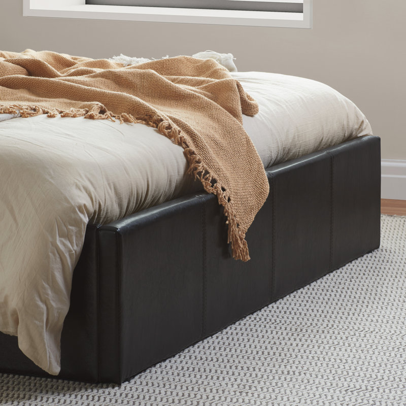 Upholstered Ottoman Bed, Brown, Small Double (4')