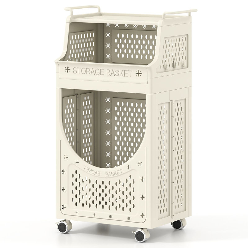 Plastic Laundry Cart with Wheels