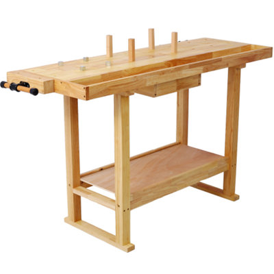 Wooden Workbench for Garage Workshop and Home