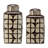 Geometric Ceramic Table Jar with Lid for Home Decor - Decorative Patterned Tall Jar for Shelf Styling, Console Display, and Tabletop Accent-86741825-86741826