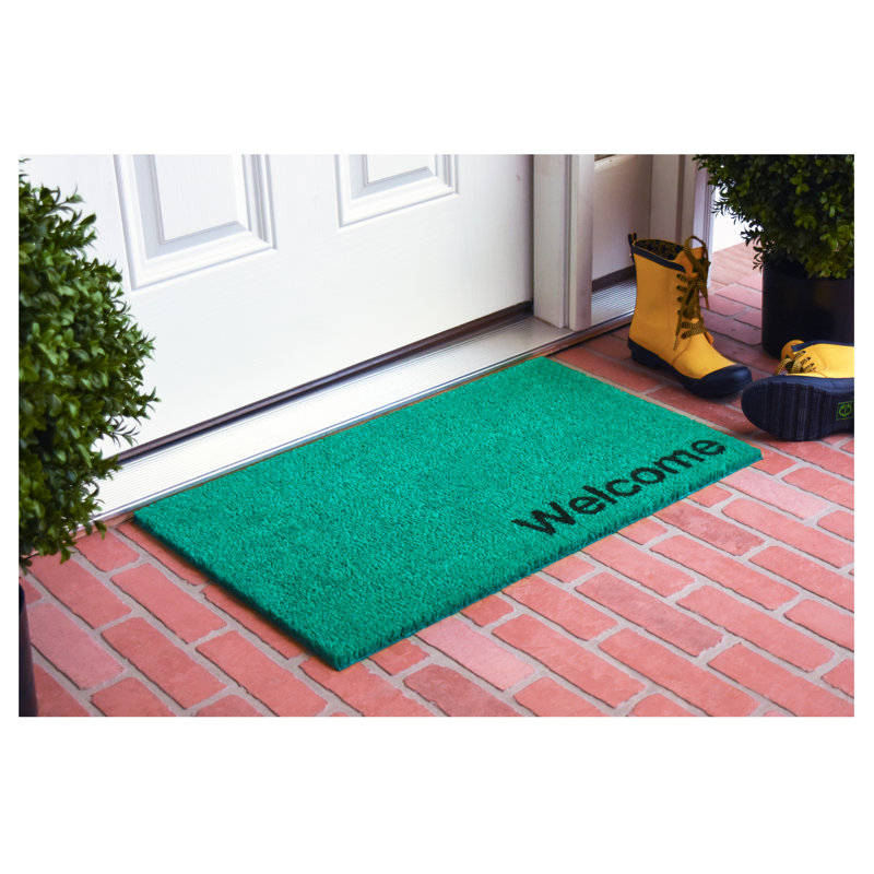 Tapis d'entrée antidérapant Kasper, L 24 po x L 36 po, Turquoise