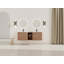 Meuble-lavabo mural avec lavabo en céramique blanche et tablettes de rangement et 2 portes à fermeture en douceur, emballage KD-1355024584
