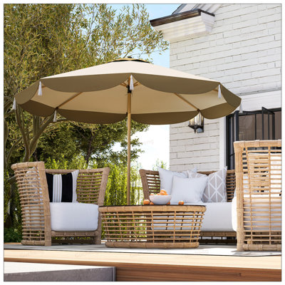 Parasol de patio, parapluie de marché extérieur avec 8 nervures UPF 50+, auvent ventilé pour terrasse, jardin et pelouse, protection solaire