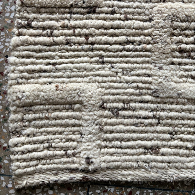 Hand Knotted Wool Area Rug in Gray, Rectangle 6' x 9'