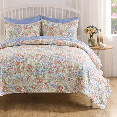 Greenland Home Fashions Alice, ensemble de courtepointe 3 pièces très grand et très grand californien, 105 x 95 pouces