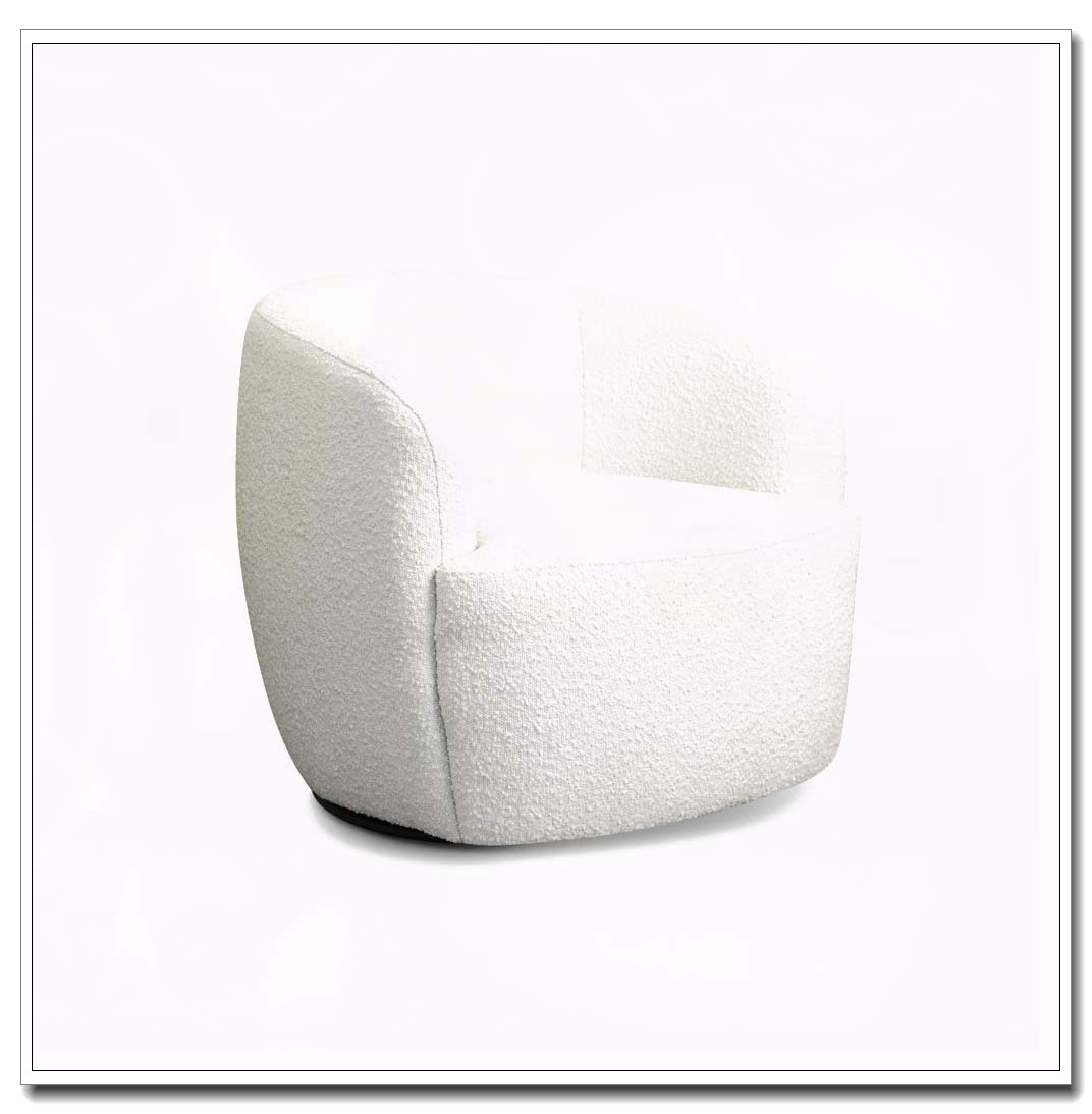 Ebern Designs Hot Sell Mina White Boucle Swivel Chair - Wayfair Canada