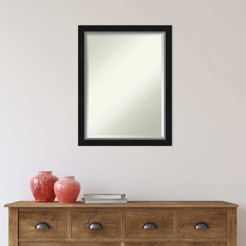 Quade Mirror, 27" x 21", Satin Black/Silver