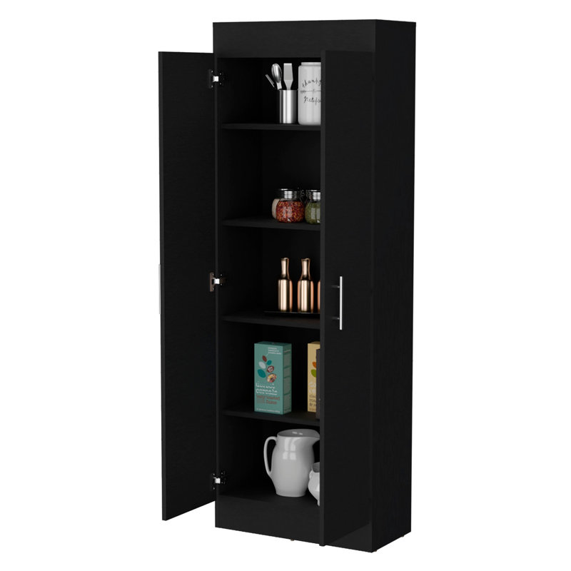 Rangement pour garde-manger noir pour la cuisine - 5 tablettes, option de rangement à 5 tablettes pour beaucoup d'espace