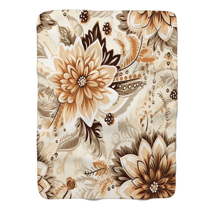 Ornate Styles - Couverture sherpa de qualité supérieure 1 pièce, Grand lit