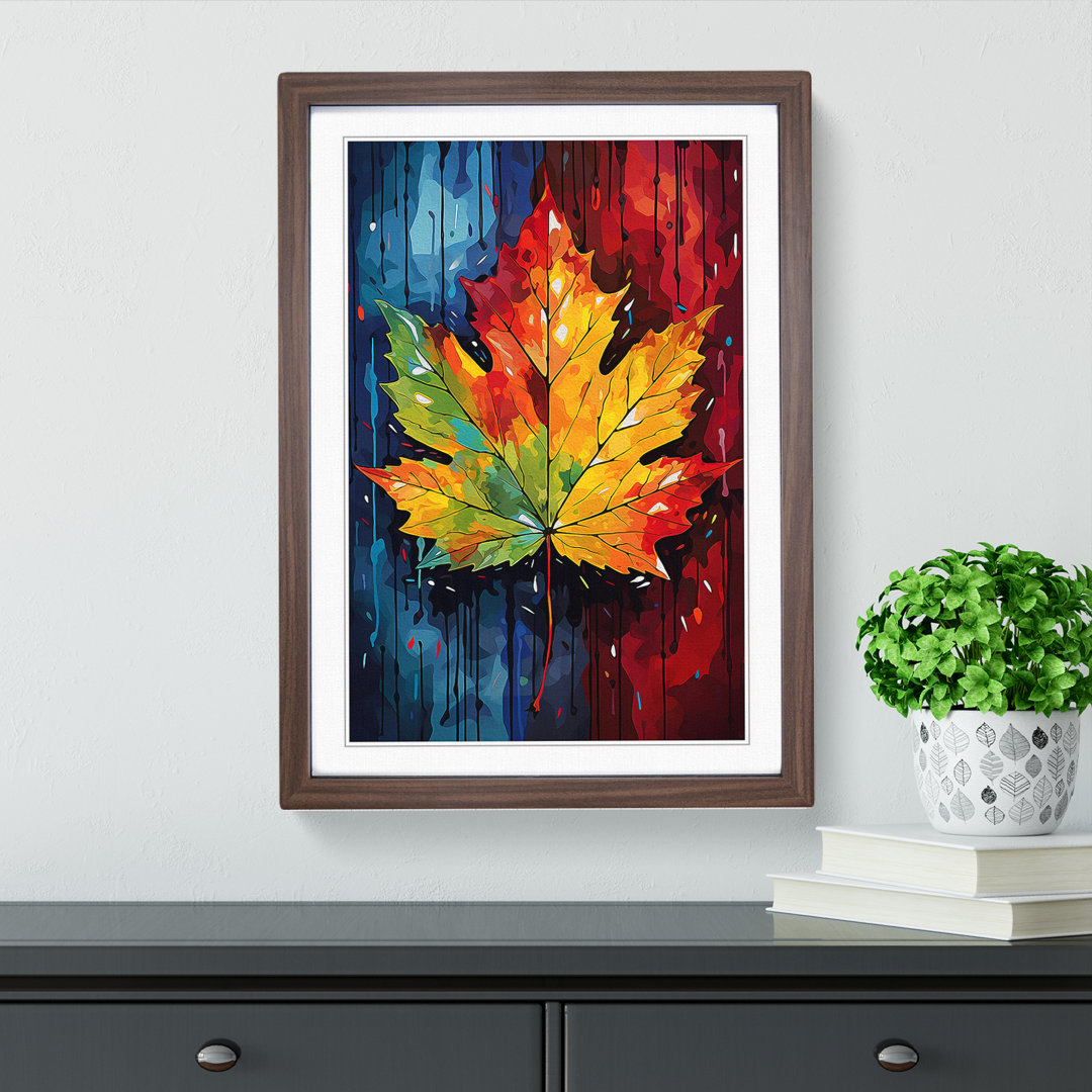 Leaf Pop No.3 - Single Picture Frame Print on Wood