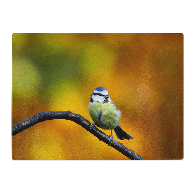 Blue Tit  Glass Chopping Board