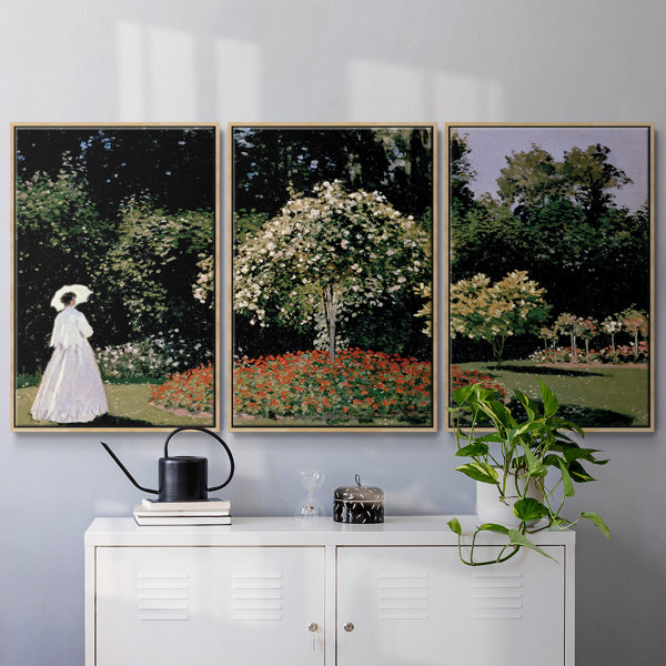 WexfordHome Monet Framed On Canvas 3 Pieces Painting | Wayfair