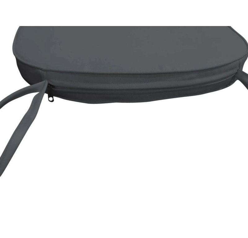 Dining Chair Seat Cushion Ergonomic Memory Foam Seat Pads in Polyester with Ties, Dark Gray, 2