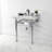 Kingston Brass Viceroy 30-Inch Carrara Marble Console Sink with Stainless Steel Legs (8-Inch, 3-Hole)-72887960