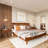 Caden Solid Wood Platform Bed with Adjustable Headboard, Mid-Century Modern-482096208-482096221