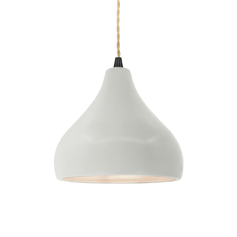 Luminaire suspendu à 1 lumière Meydan, H 7,25 po x l 8 po x P 8 po, Blanc mat, Noir mat