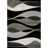 Garrick Abstract Black/Gray Area Rug