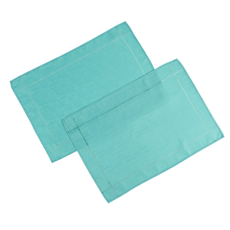LINEN LOOK Kaylin Placemats, Blue