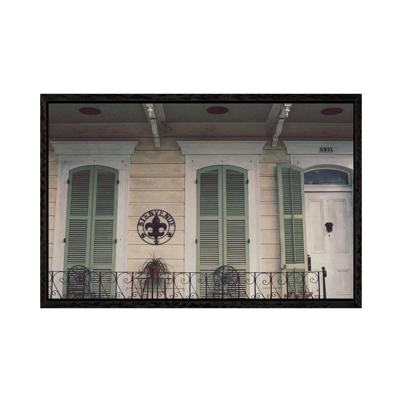 Bienvenue by Ann Hudec - Print on Canvas, 45.72cm H x 66.04cm W x 3.81cm D, Black Framed