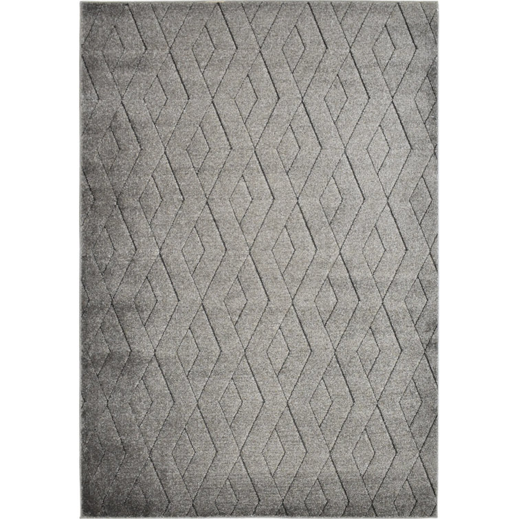 Neace Contemporary Asphalt grey Area Rug