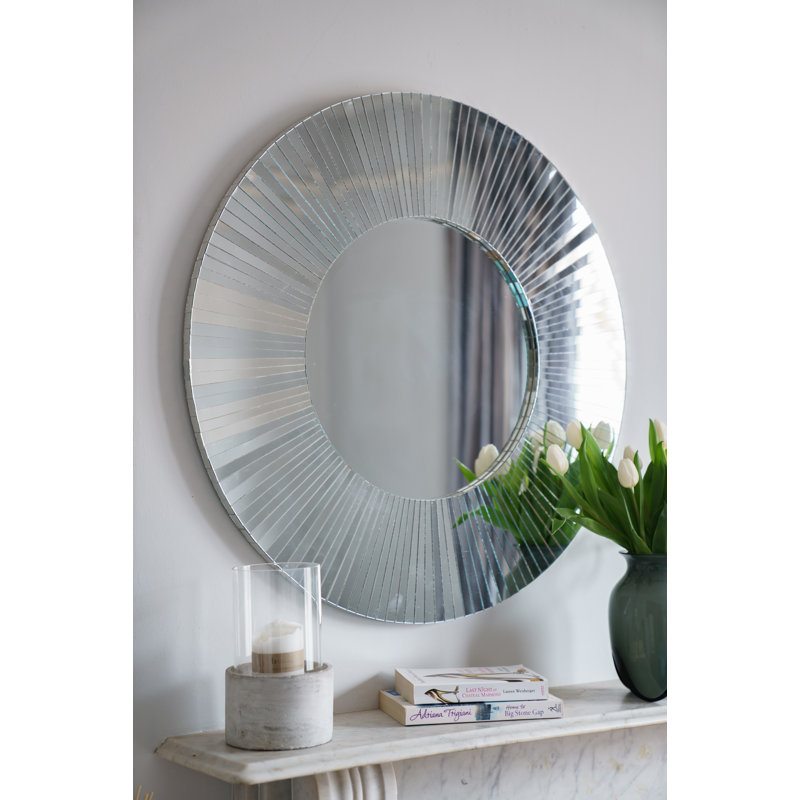 Chriopher Flat Wall Mirror, 60cm H, Navy Blue