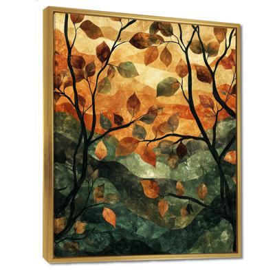 Giannah, feuilles, forêt brune, tranquillité II - feuilles, art mural