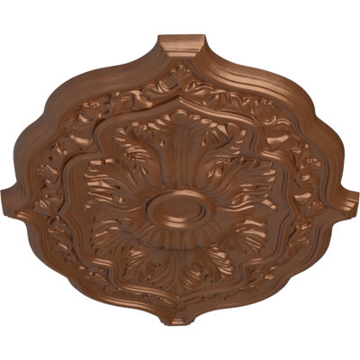 Médaillon de plafond Endurathane Pesaro, l 36 po x H 26 po x P 1 1/2 po, finition cuivre poli peint à la main