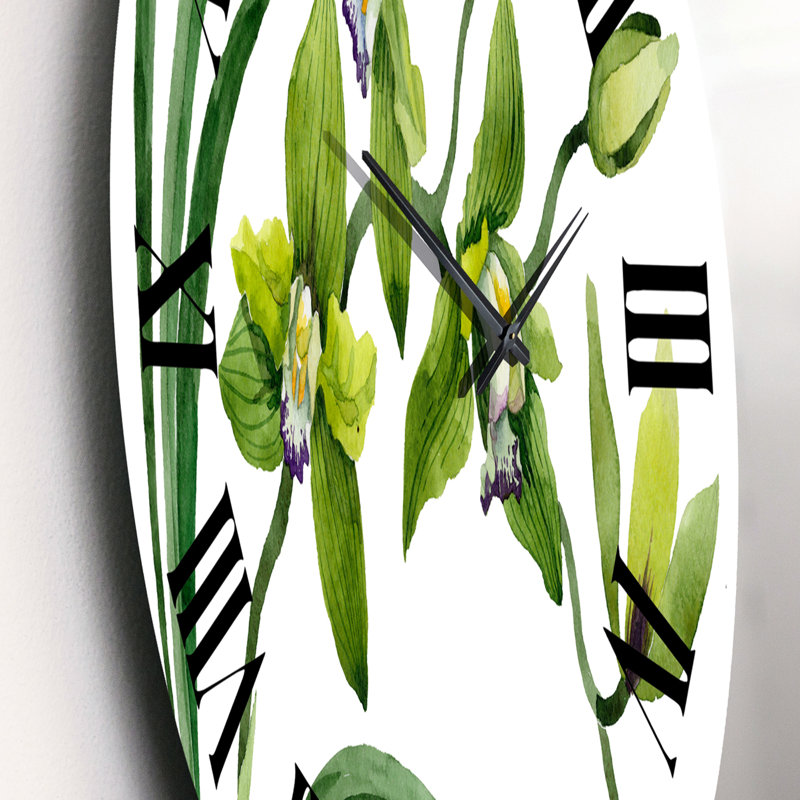 Orchidée verte - Horloge murale traditionnelle, Petit