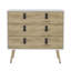 Commode 3 tiroirs avec poignées en métal, bois d'ingénierie, finition multicolore, grand espace de rangement pour la chambre à coucher ou le salon, largeur 31,5