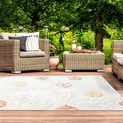 Tapis d'extérieur à motif de feuilles tropicales
