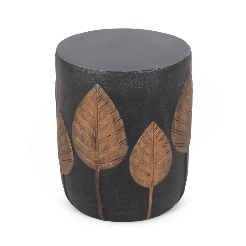 Table d'appoint d'extérieur en béton léger, cuivre