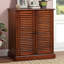 Armoire à chaussures avec tablettes réglables et portes à persiennes-615398678