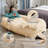 Human Dog Bed - 71"x45"x12" Fits You & Pets, Washable Faux Fur, Orthopedic, Plump Pillow, Blanket, Strap - Beige-1373316167