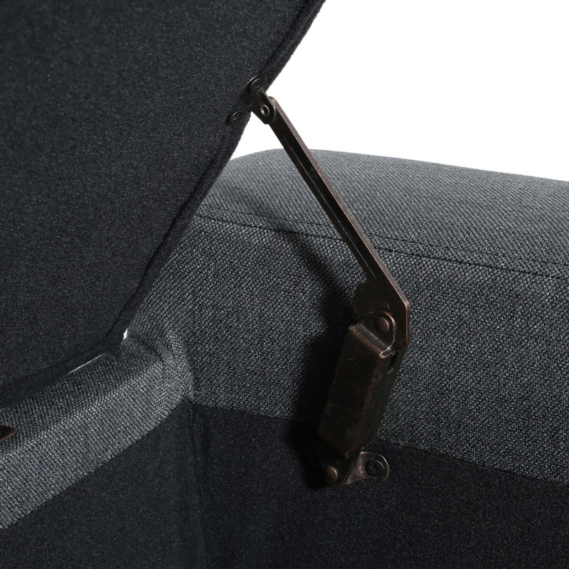Banc de rangement rembourré avec siège capitonné Ching, Duplicata gris foncé