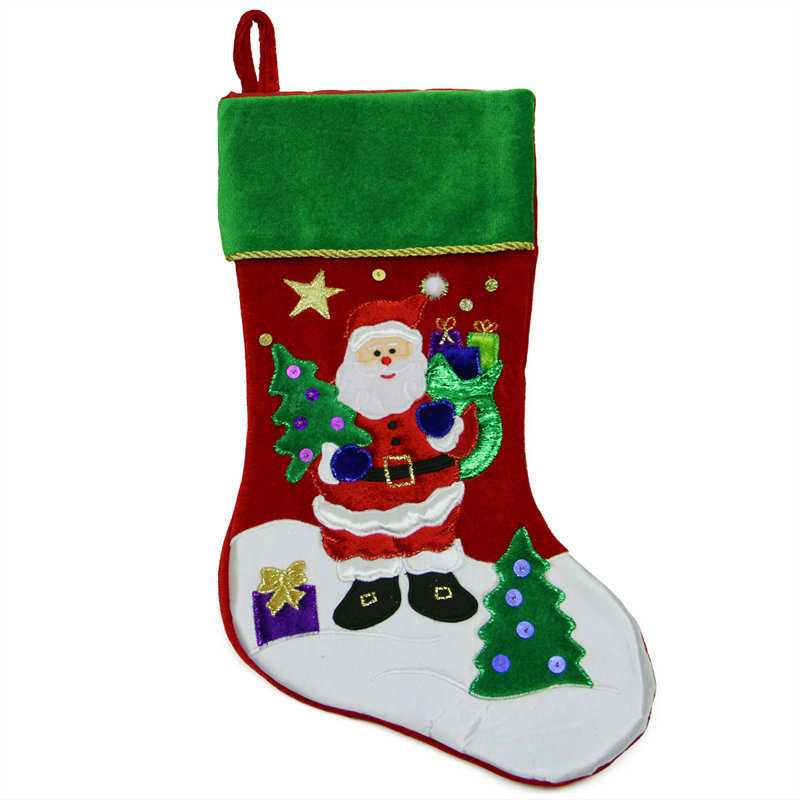 Chaussette de Noël 18 "Red Velveteen
